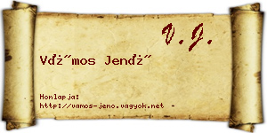 Vámos Jenő névjegykártya